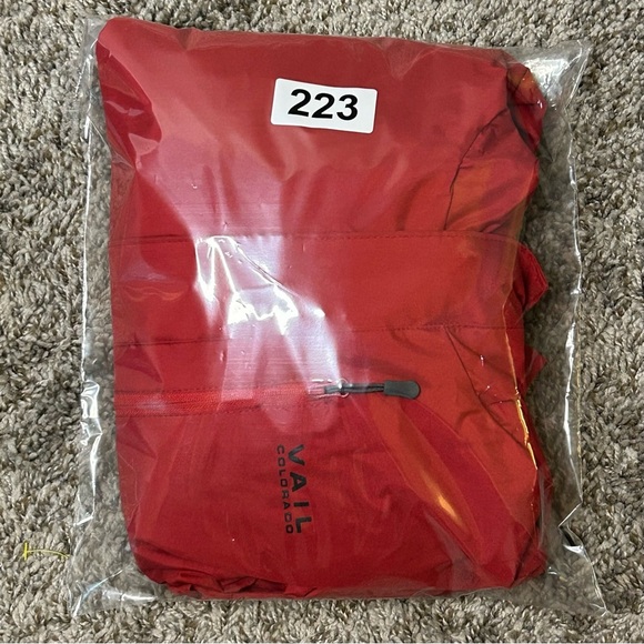 Ski Jacket XS Red Water Resistant Outfitter Trading Vail Colorado Hood Full Zip - Picture 5 of 15